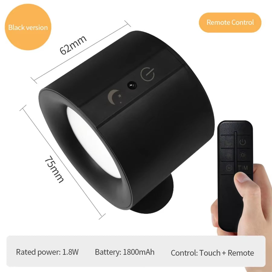 GlowFlex Touch Wall Lamp – Dual Head LED Light with Remote, 360° Rotation &amp; USB Rechargeable Design