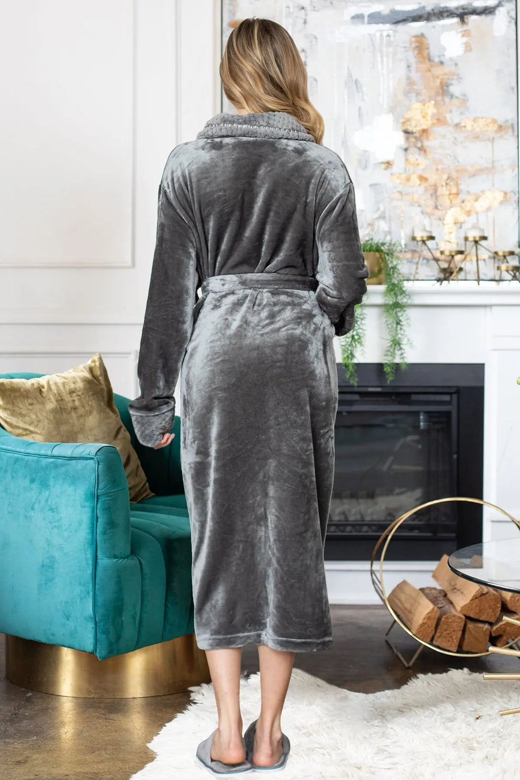 Peignoir ultra doux en peluche pour femmes