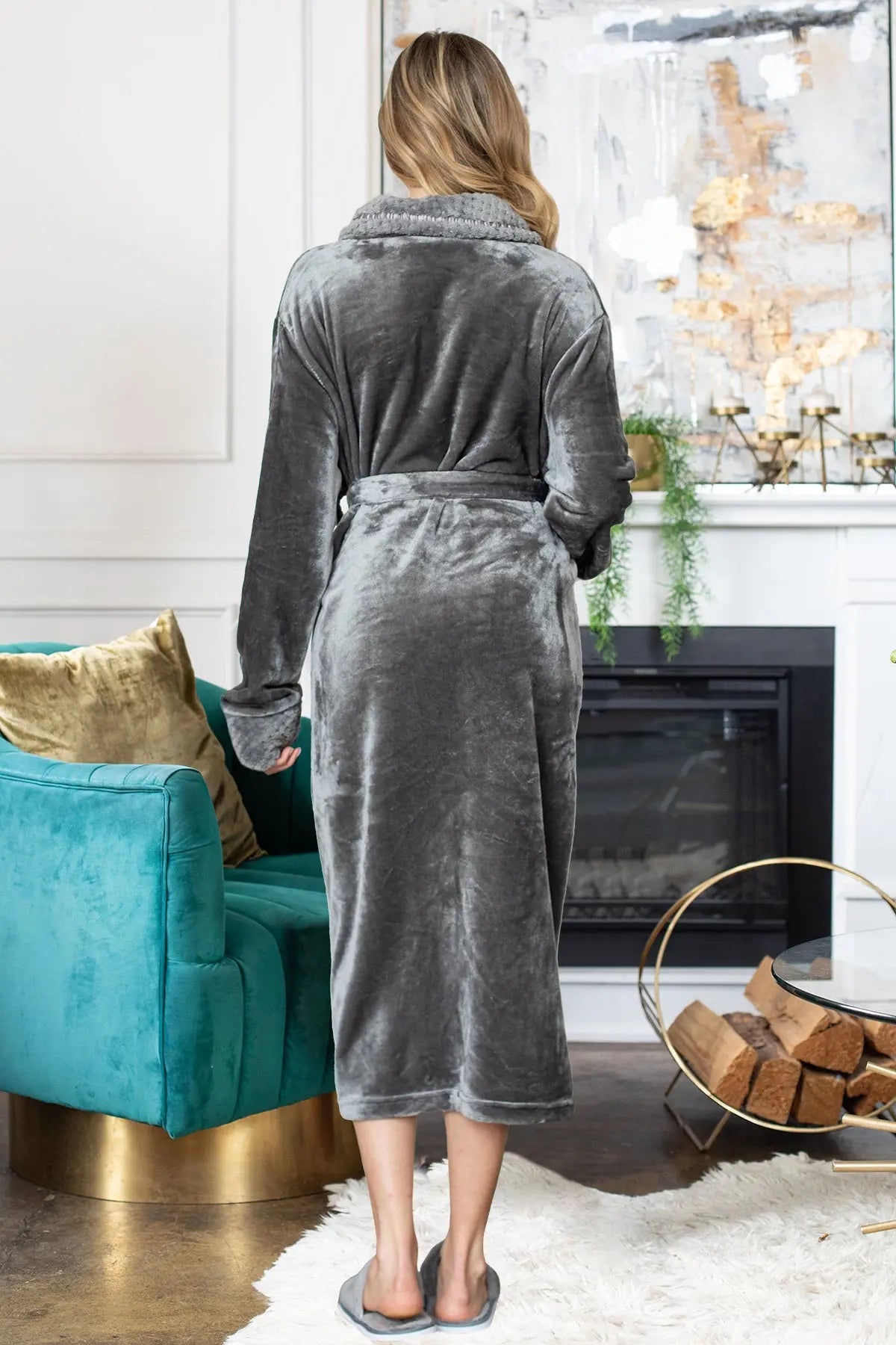 Peignoir ultra doux en peluche pour femmes