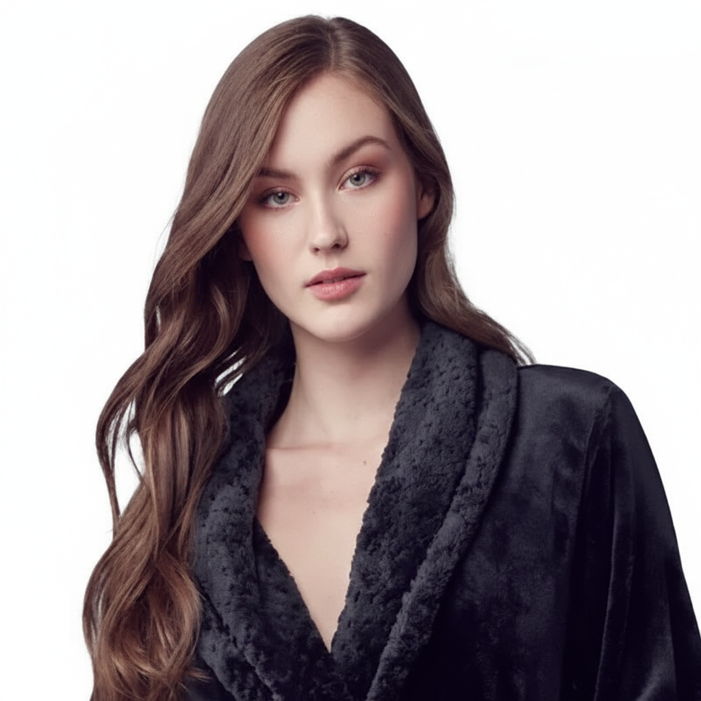 Peignoir ultra doux en peluche pour femmes