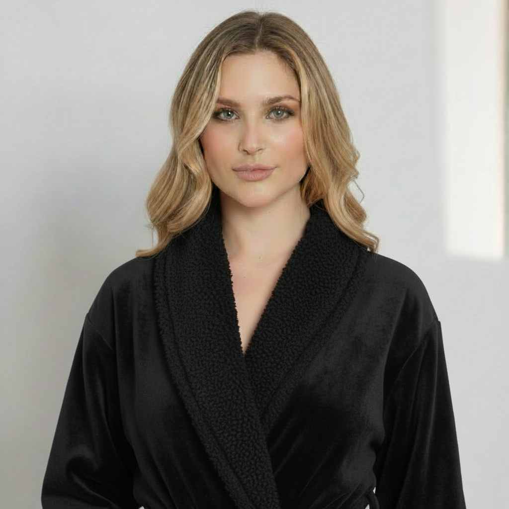 Peignoir ultra doux en peluche pour femmes