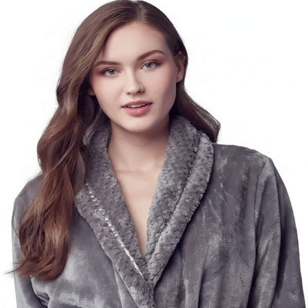 Peignoir ultra doux en peluche pour femmes