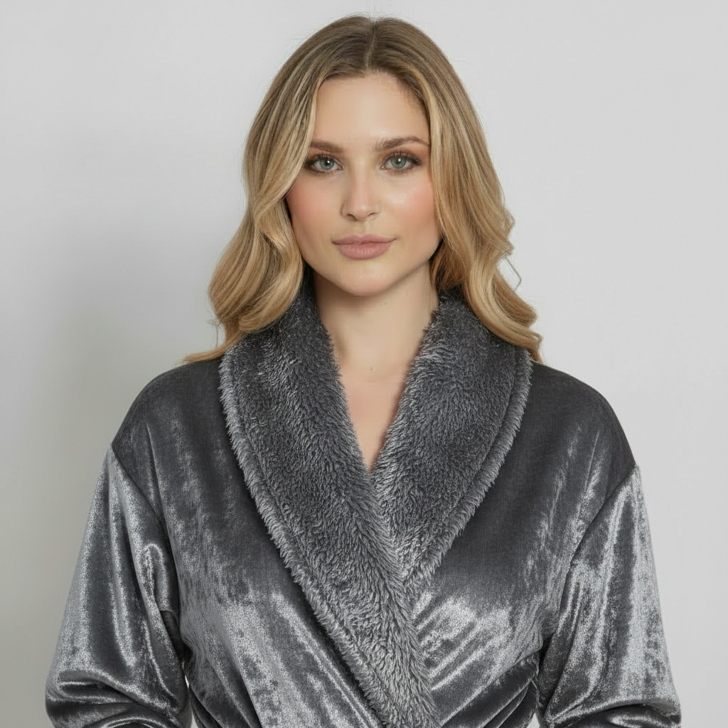 Peignoir ultra doux en peluche pour femmes