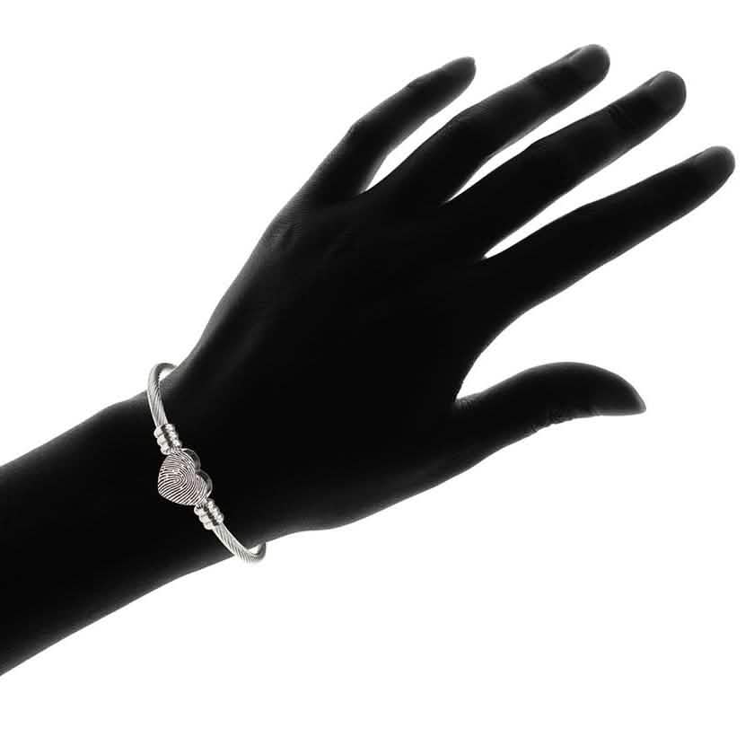 Bracelet Initial Câble Cœur Hypoallergénique et Ajustable