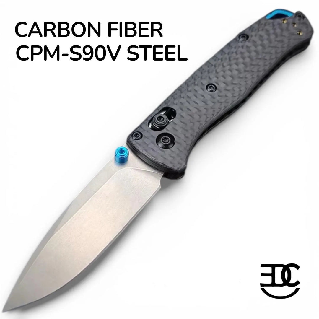 RockinEDC Stonewashed CPM-S90V Carbonfasergriff Taschenmesser 533 Style Bar Lock Camping Angeln Jagen