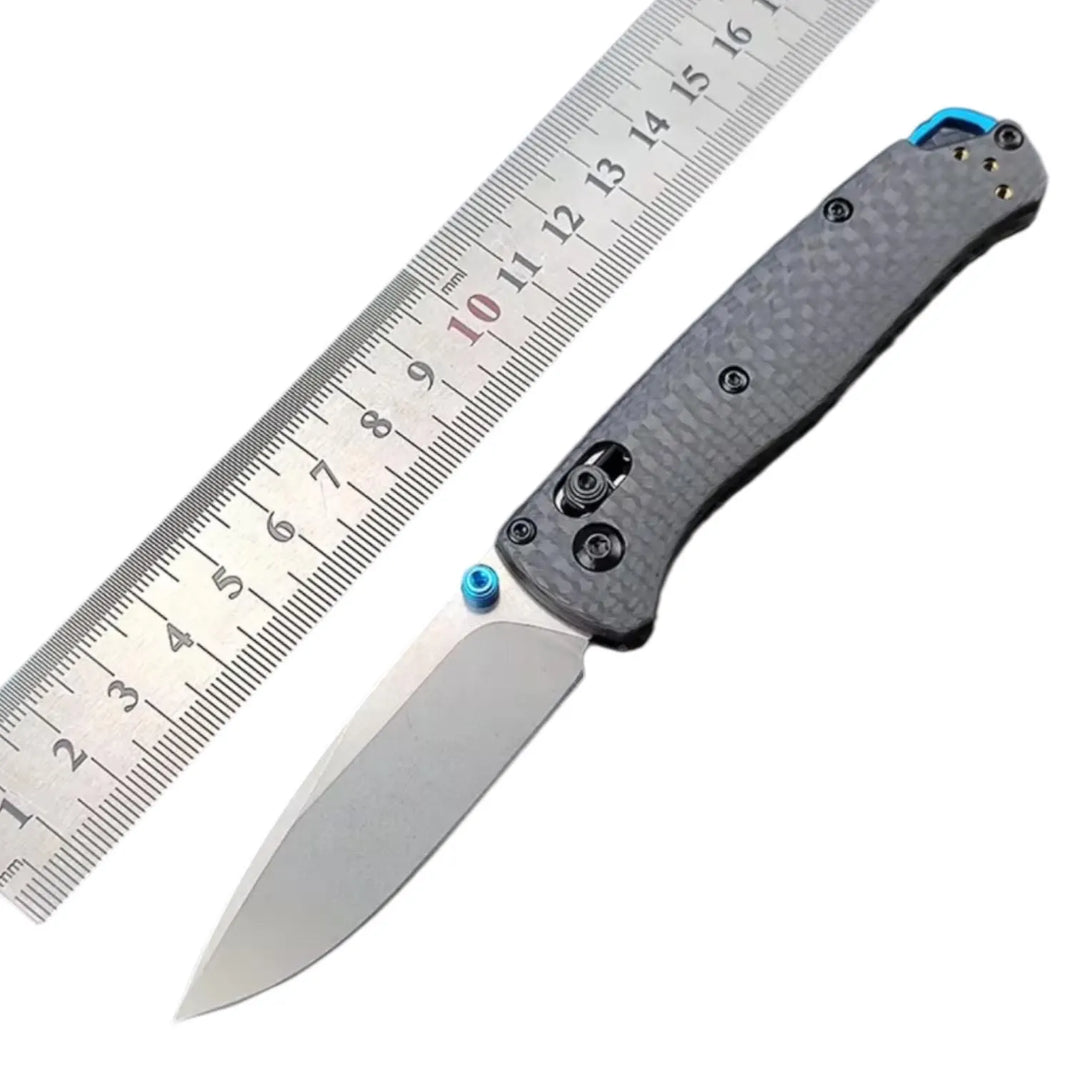 RockinEDC Stonewashed CPM-S90V Carbonfasergriff Taschenmesser 533 Style Bar Lock Camping Angeln Jagen