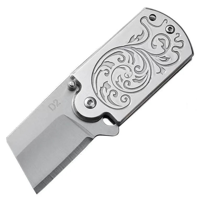 Mini-Klappmesser D2 Schlüsselanhänger Edelstahl Flaschenöffner EDC