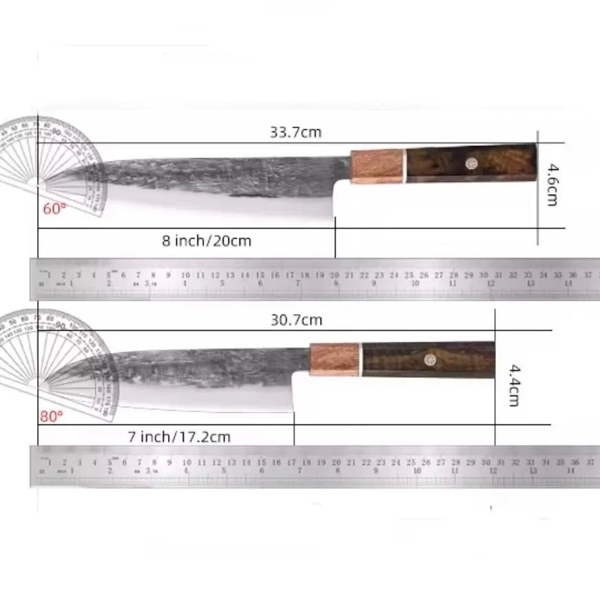 Couteau de chef Santoku de 8" de style japonais en acier inoxydable 5Cr15 – Gravure laser GRATUITE – Couteau de cuisine personnalisé