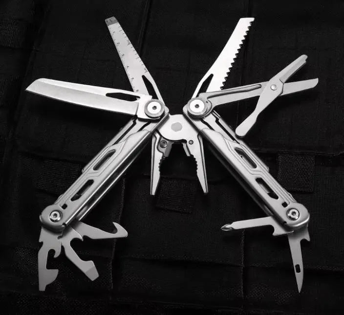 16-in-1 Edelstahl EDC Multitool Zange, 440 Stahl Camping Multi-Tool Messer, Taschen Survival Werkzeug, Bushcraft Ausrüstung