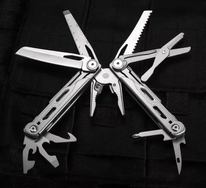 16-in-1 Edelstahl EDC Multitool Zange, 440 Stahl Camping Multi-Tool Messer, Taschen Survival Werkzeug, Bushcraft Ausrüstung