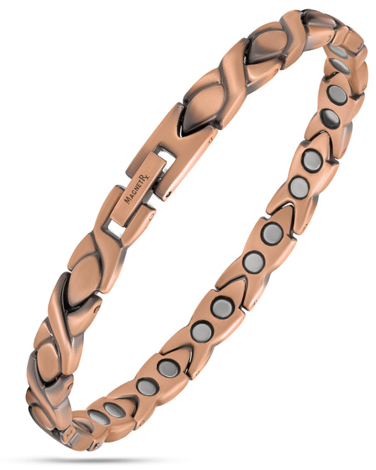 Bracelet de magnétothérapie en cuivre pur ultra-résistant pour femmes (XO)