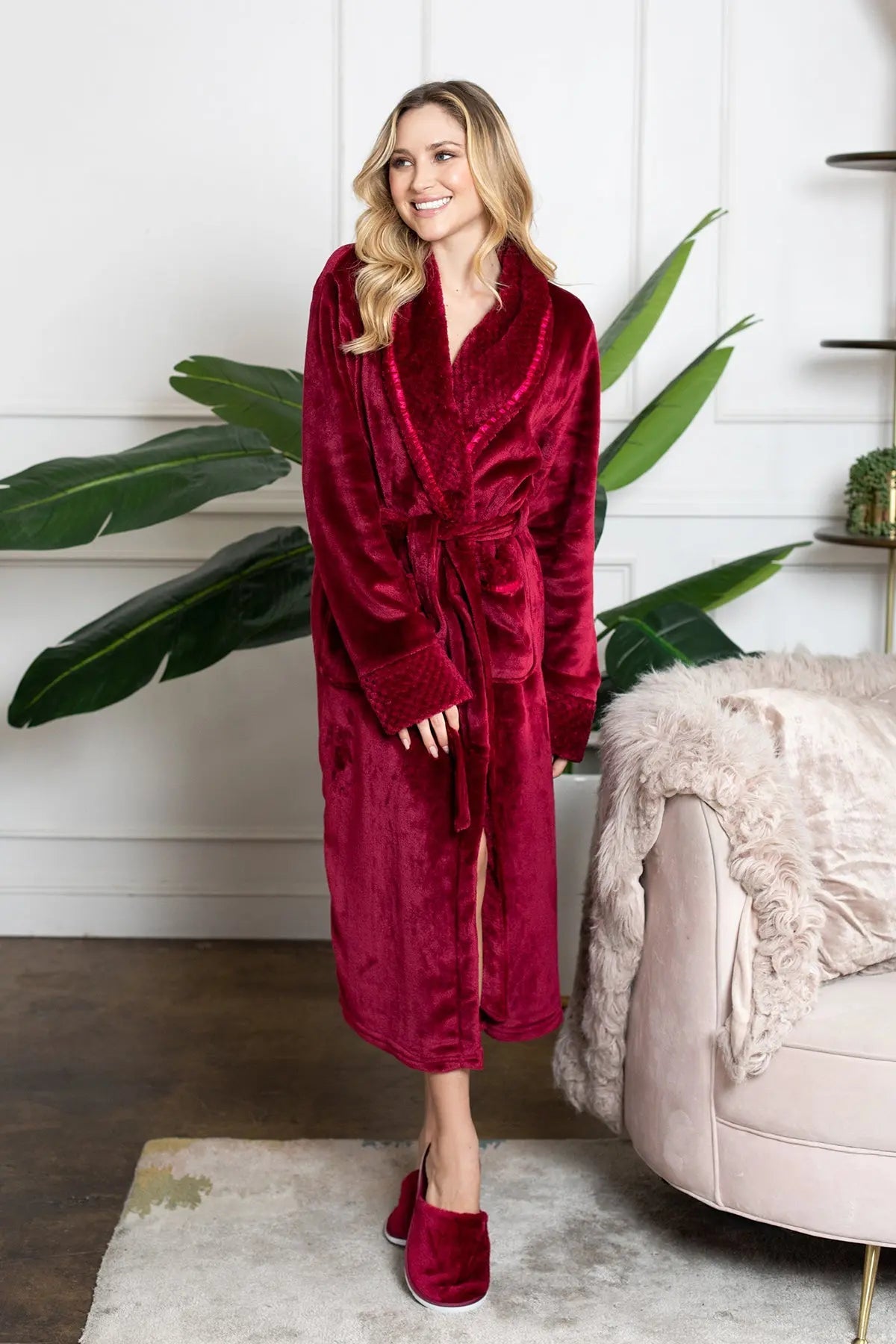 Peignoir ultra doux en peluche pour femmes