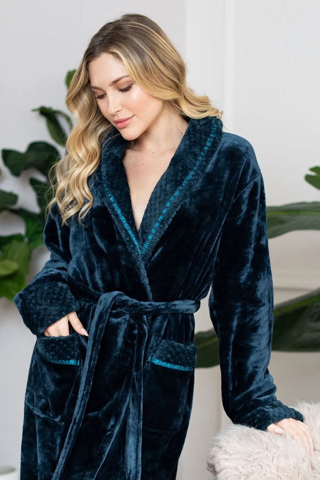 Peignoir ultra doux en peluche pour femmes