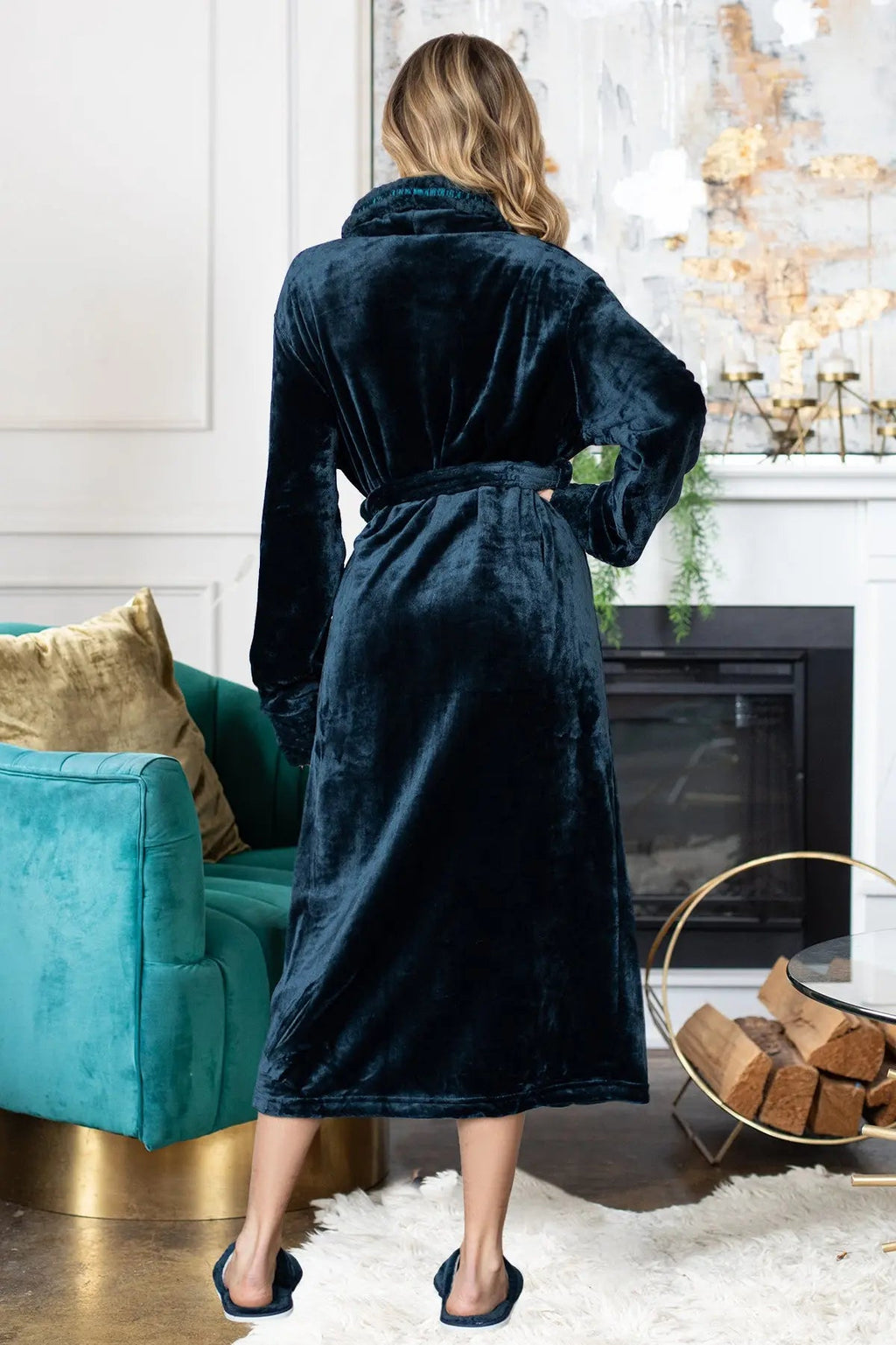 Peignoir ultra doux en peluche pour femmes