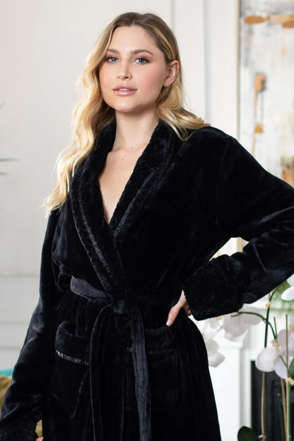 Peignoir ultra doux en peluche pour femmes