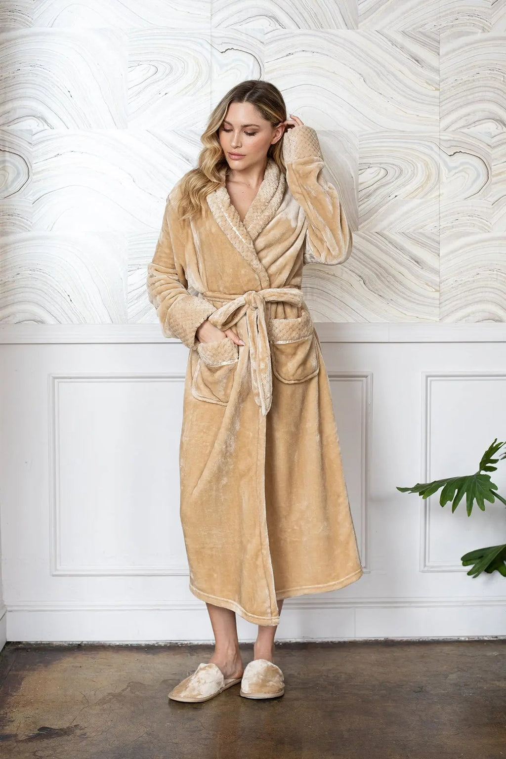 Peignoir ultra doux en peluche pour femmes
