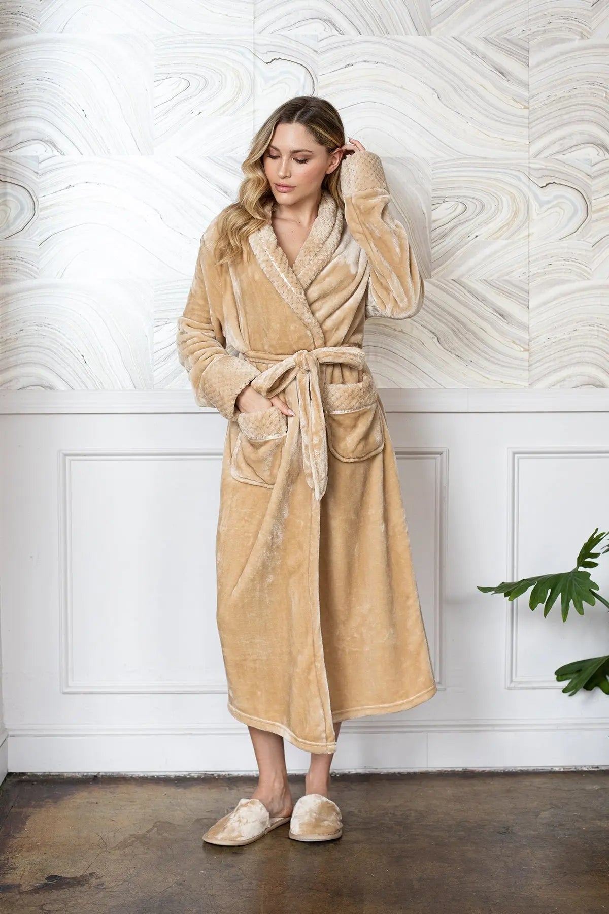 Peignoir ultra doux en peluche pour femmes