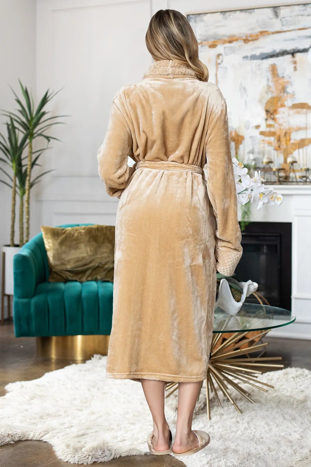 Peignoir ultra doux en peluche pour femmes