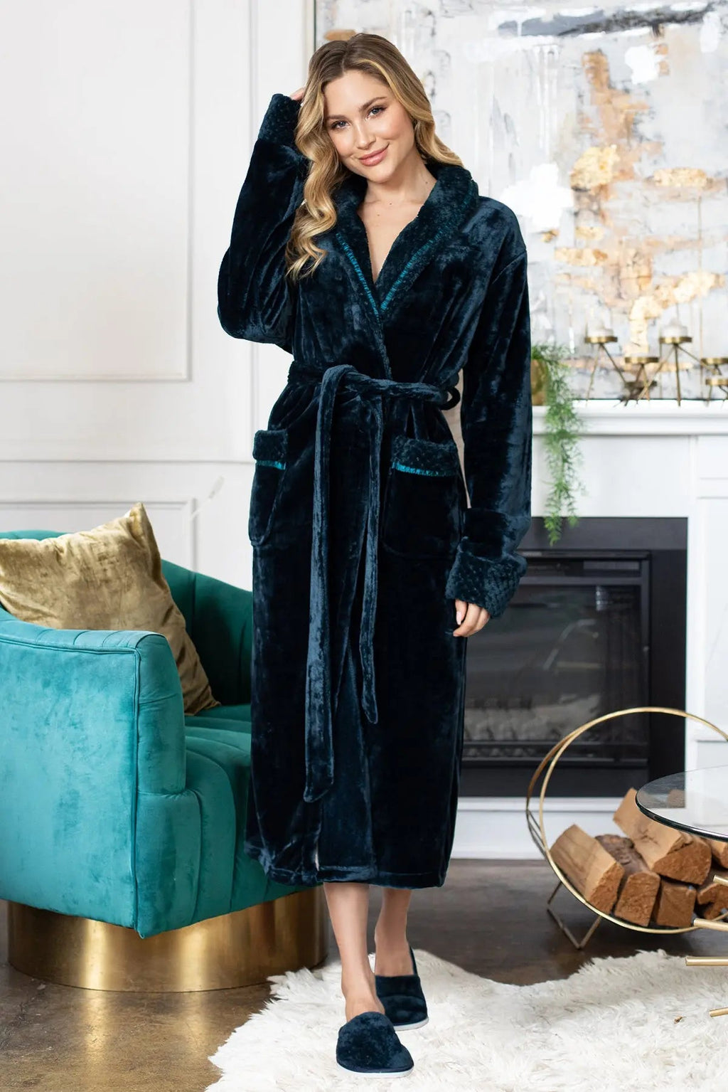 Peignoir ultra doux en peluche pour femmes